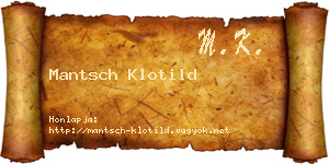 Mantsch Klotild névjegykártya